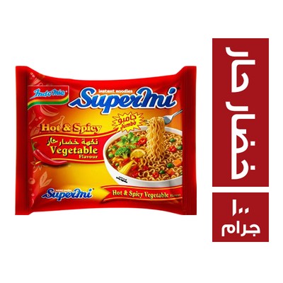 اندومي بطعم الخضار الحار جامبو + 4 اكياس هدية - 100 جم